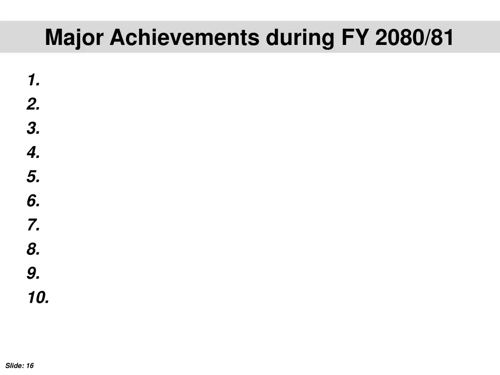 major achievements during fy 2080 81