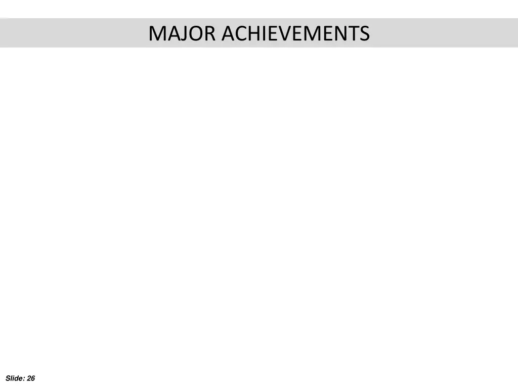 major achievements