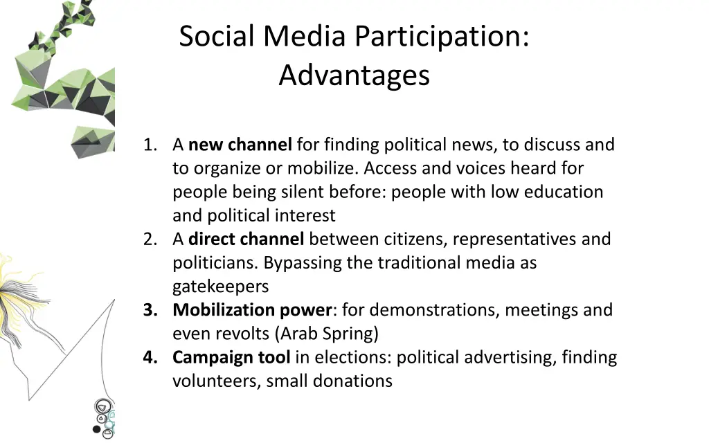 social media participation advantages