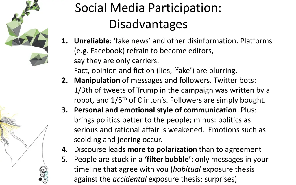 social media participation disadvantages