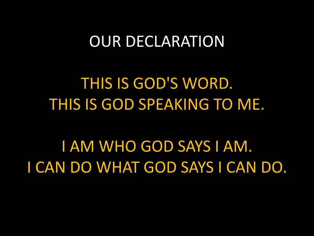 our declaration