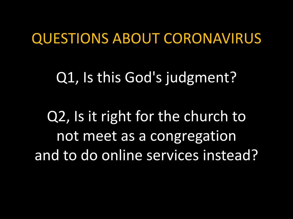 questions about coronavirus