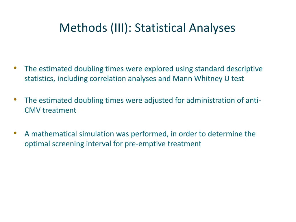 methods iii statistical analyses