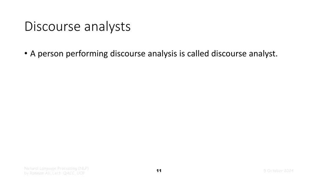 discourse analysts