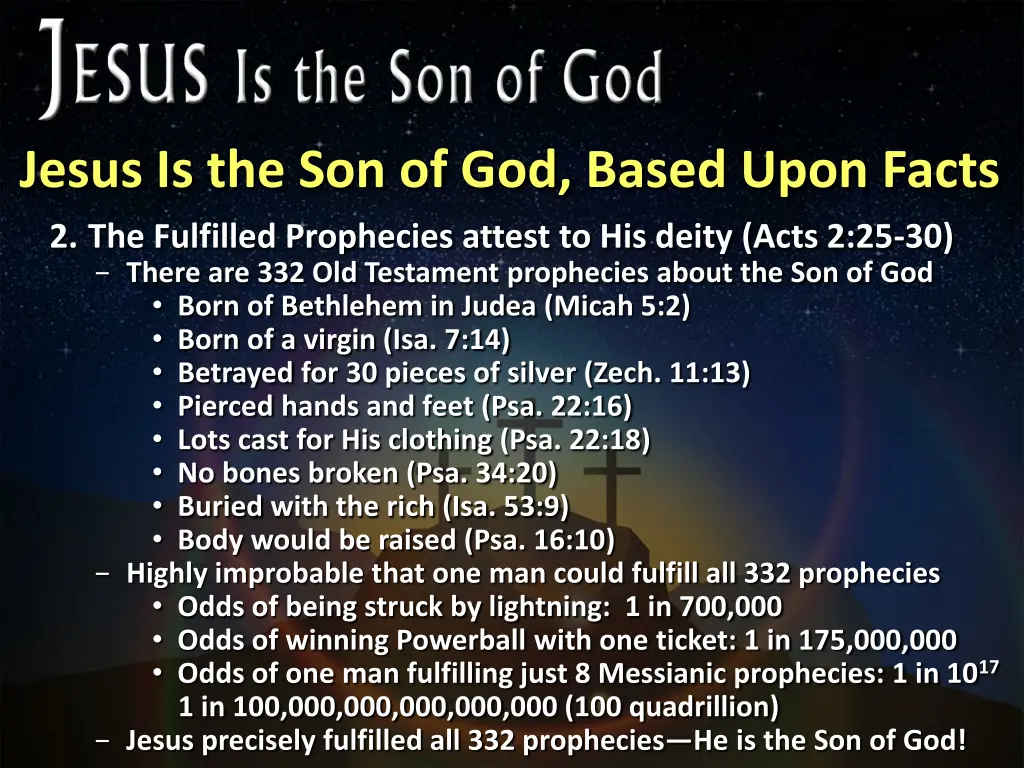 jesus is the son of god based upon facts 1