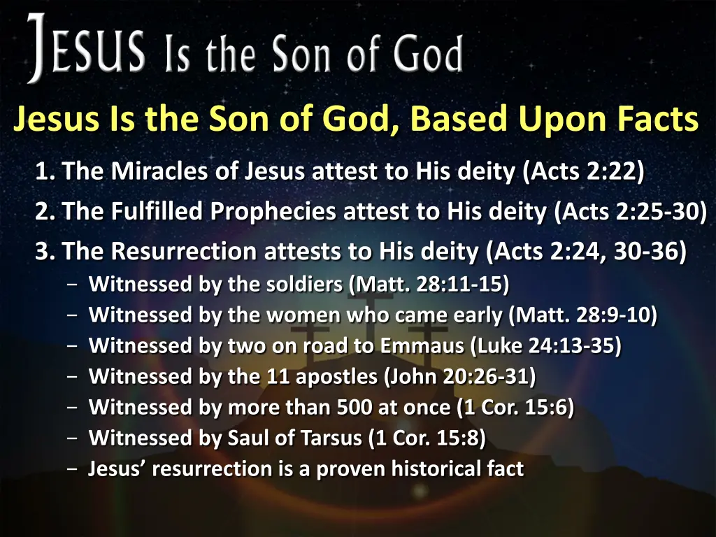 jesus is the son of god based upon facts 2