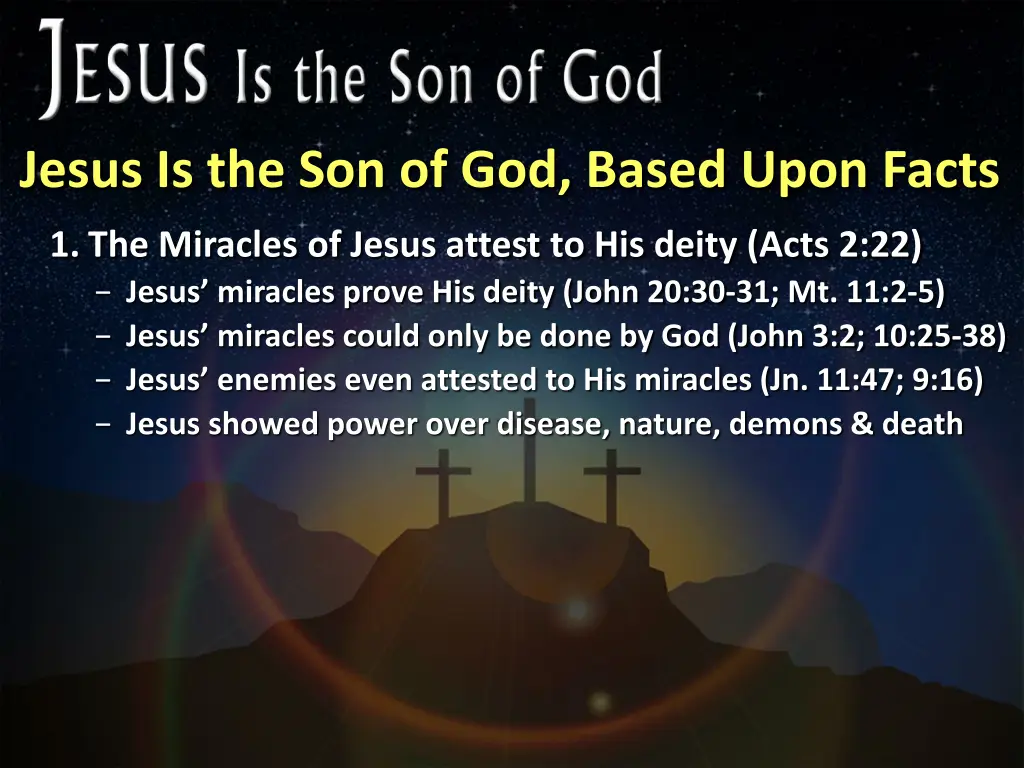 jesus is the son of god based upon facts