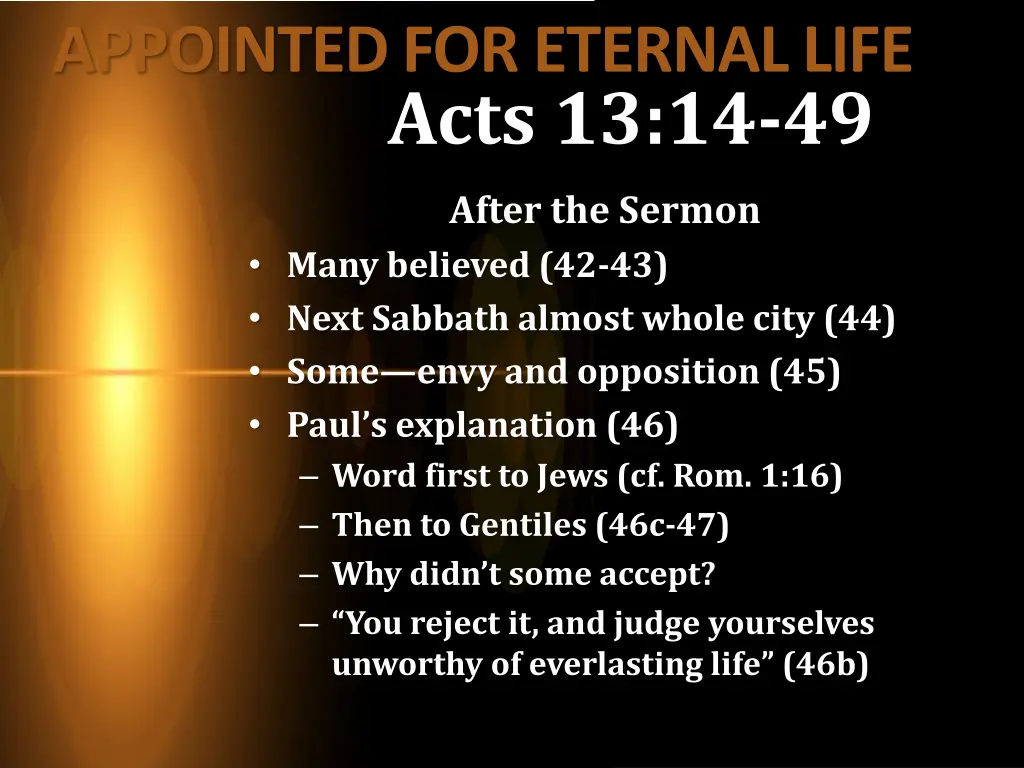 appointed for eternal life acts 13 14 49 2