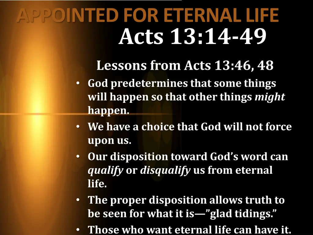 appointed for eternal life acts 13 14 49 6