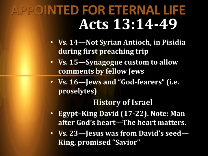 appointed for eternal life acts 13 14 49