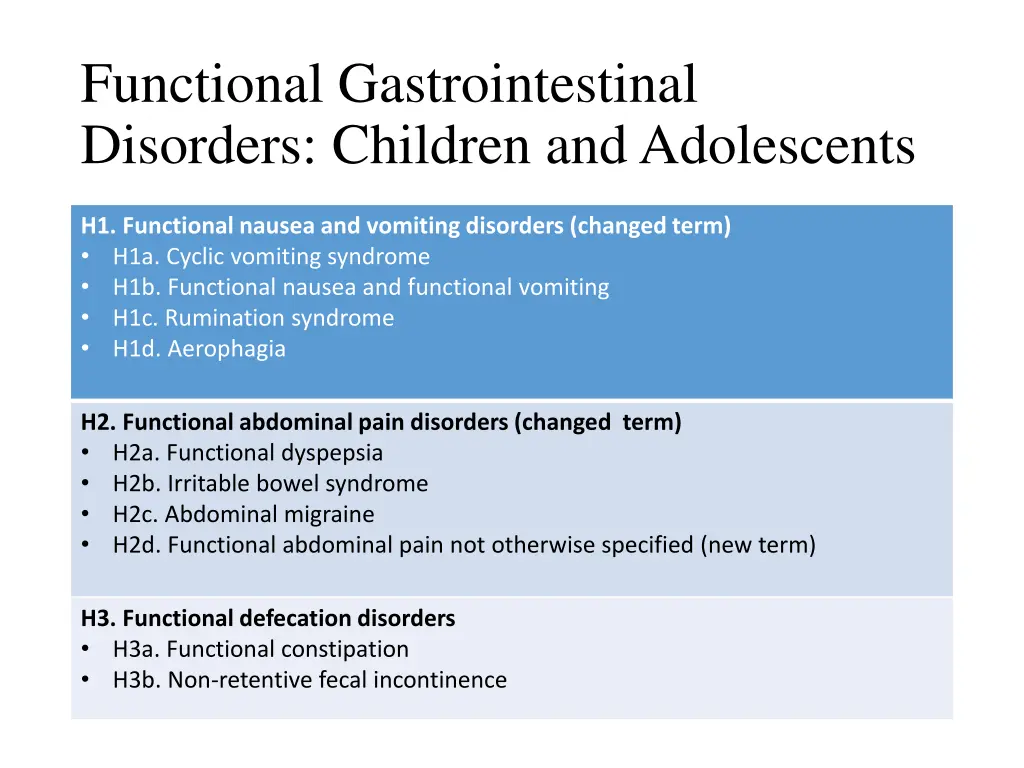 functional gastrointestinal disorders children