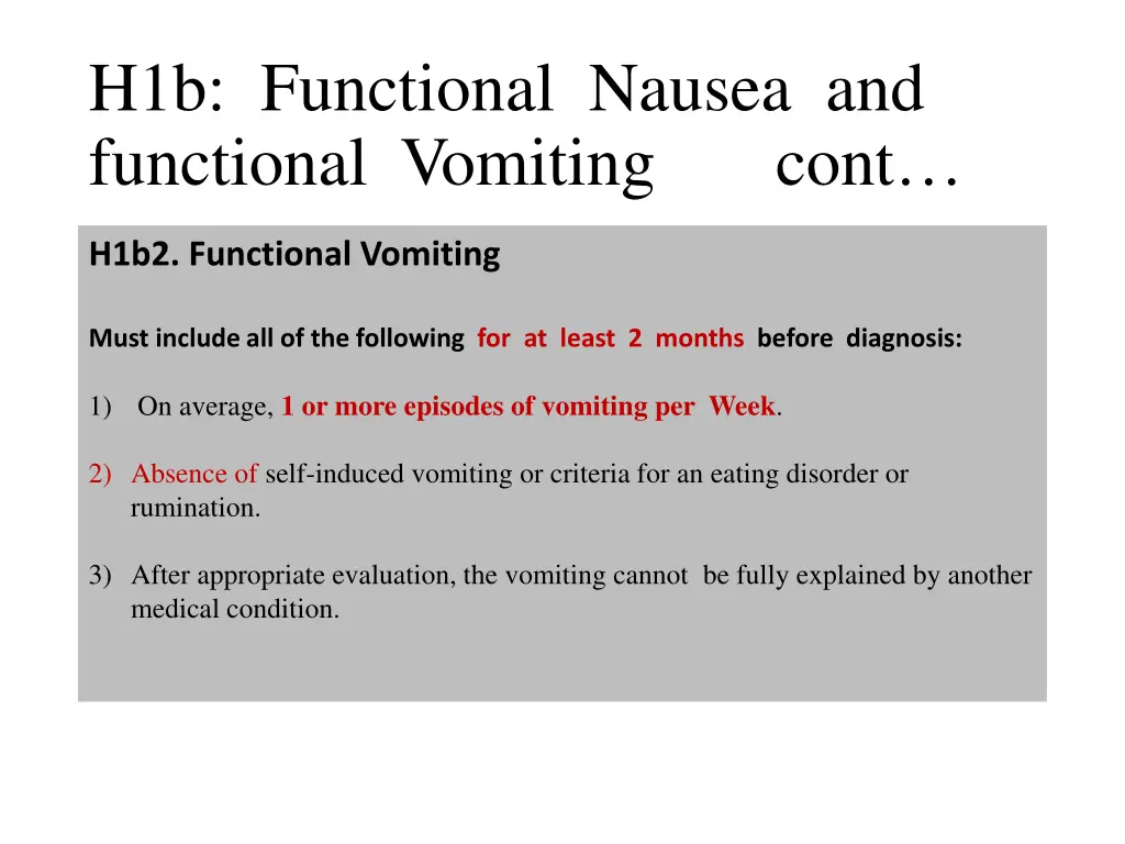 h1b functional nausea and functional vomiting cont