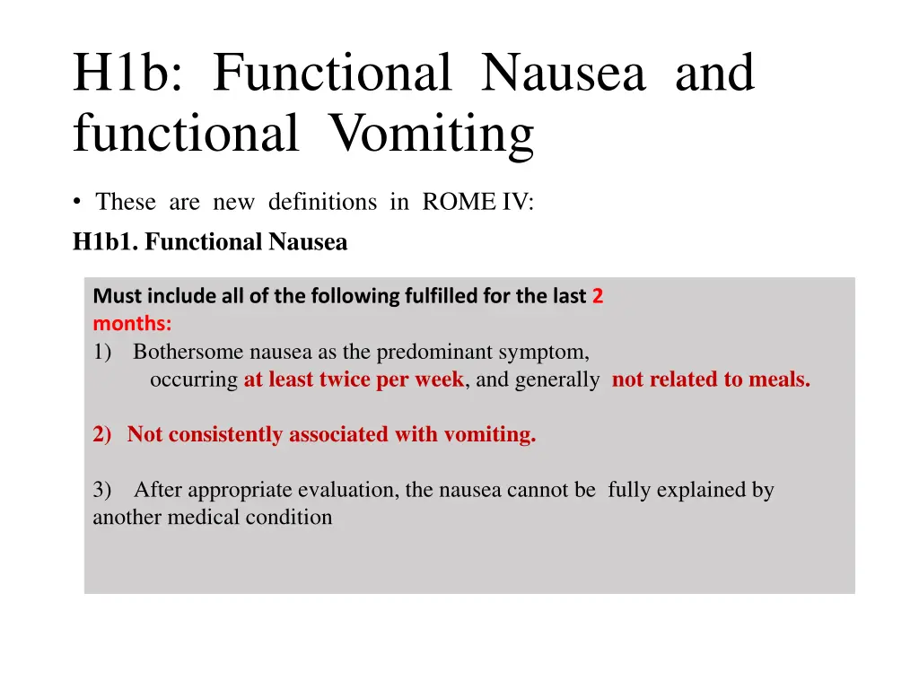 h1b functional nausea and functional vomiting