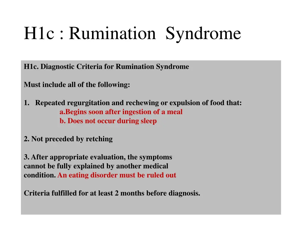 h1c rumination syndrome 1