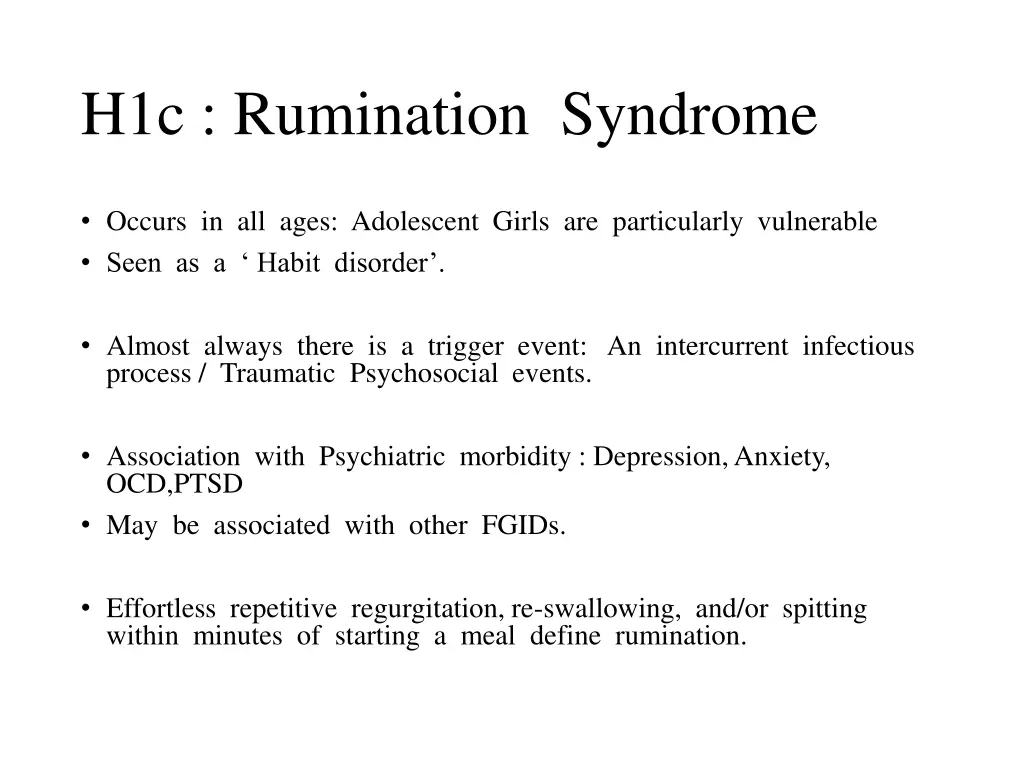 h1c rumination syndrome