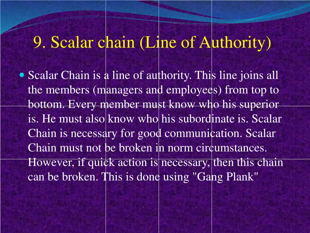 9 scalar chain line of authority