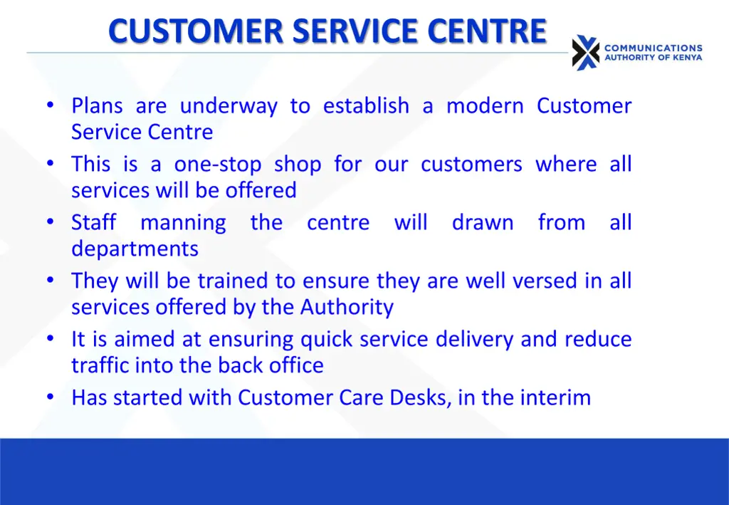 customer service centre