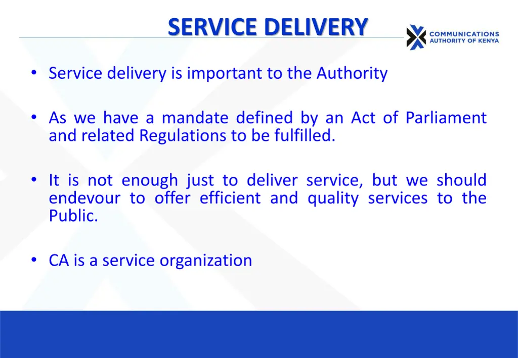 service delivery