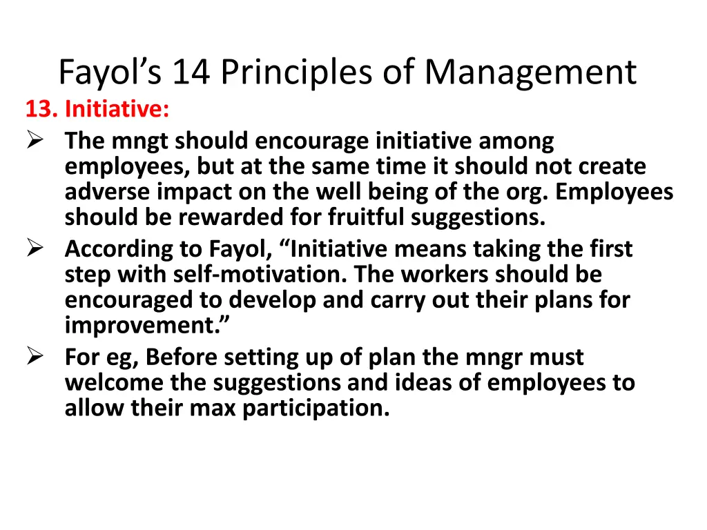 fayol s 14 principles of management 13 initiative