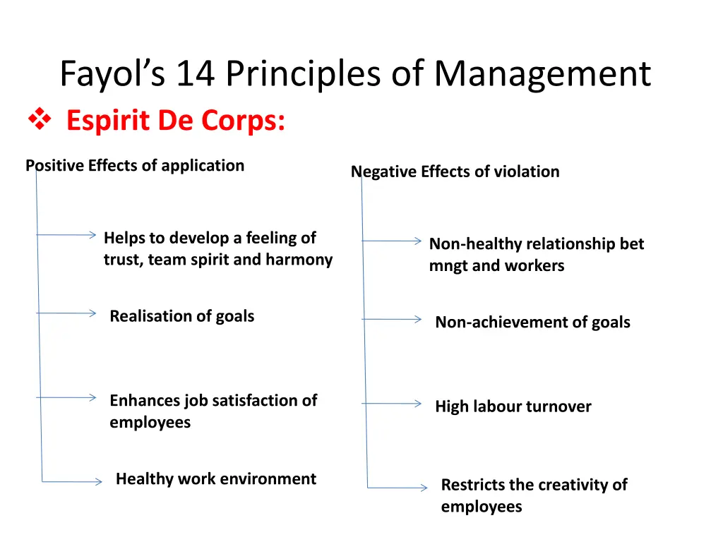 fayol s 14 principles of management espirit