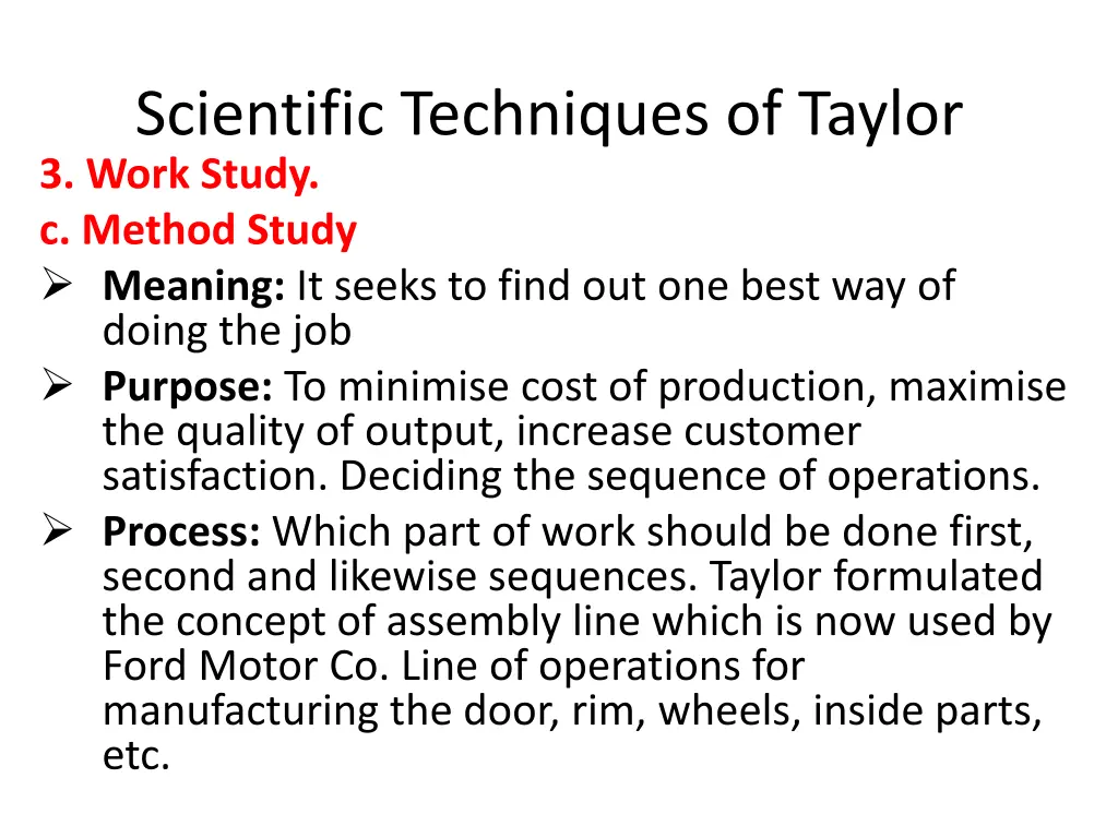 scientific techniques of taylor 3 work study 1