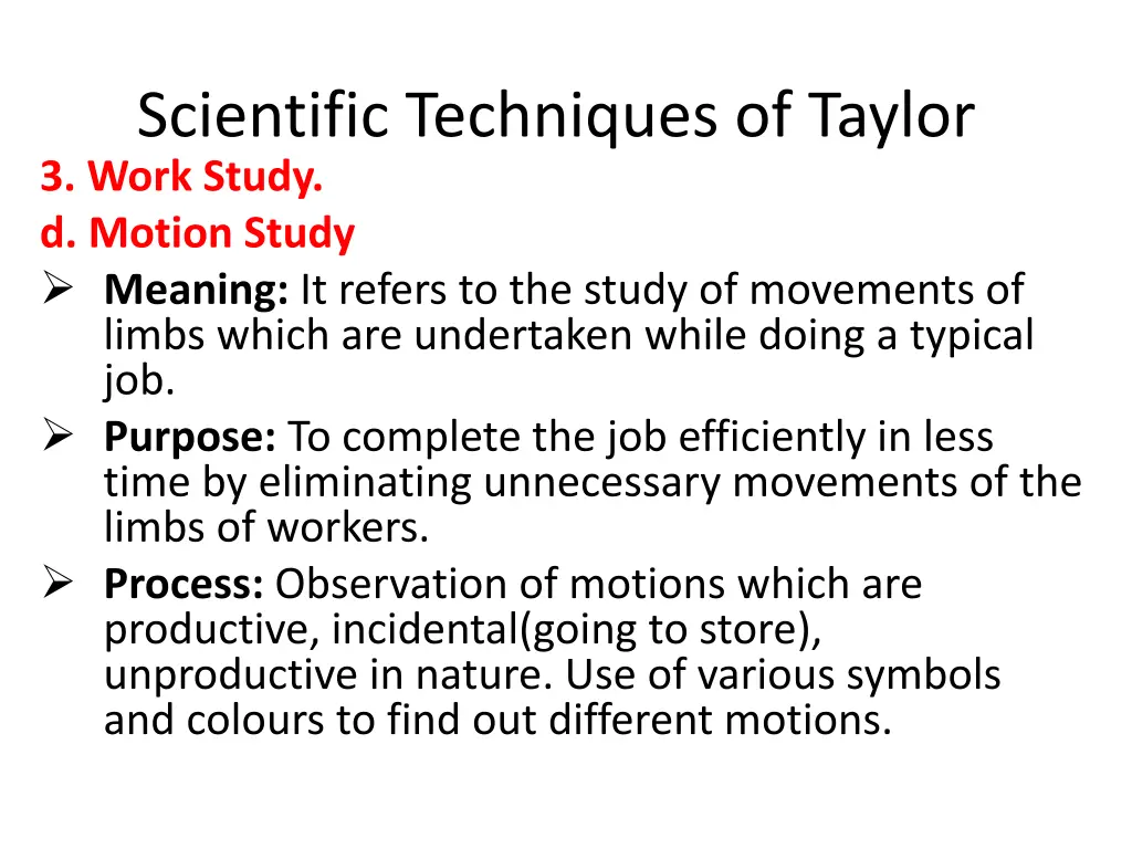 scientific techniques of taylor 3 work study 2