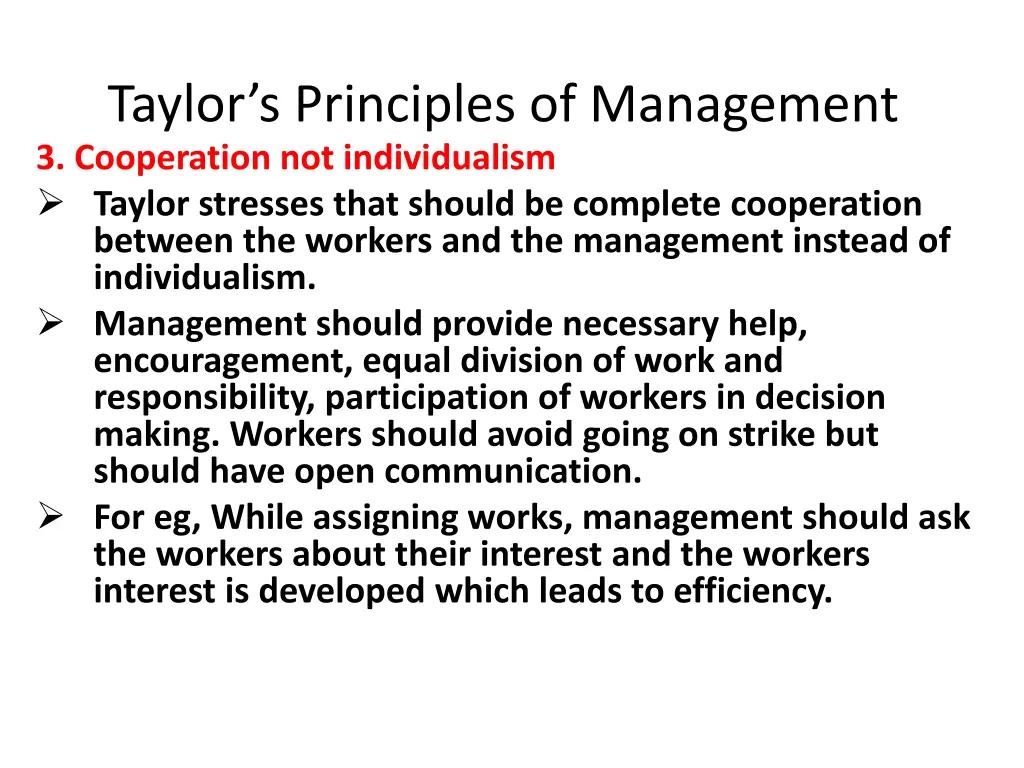 taylor s principles of management 3 cooperation