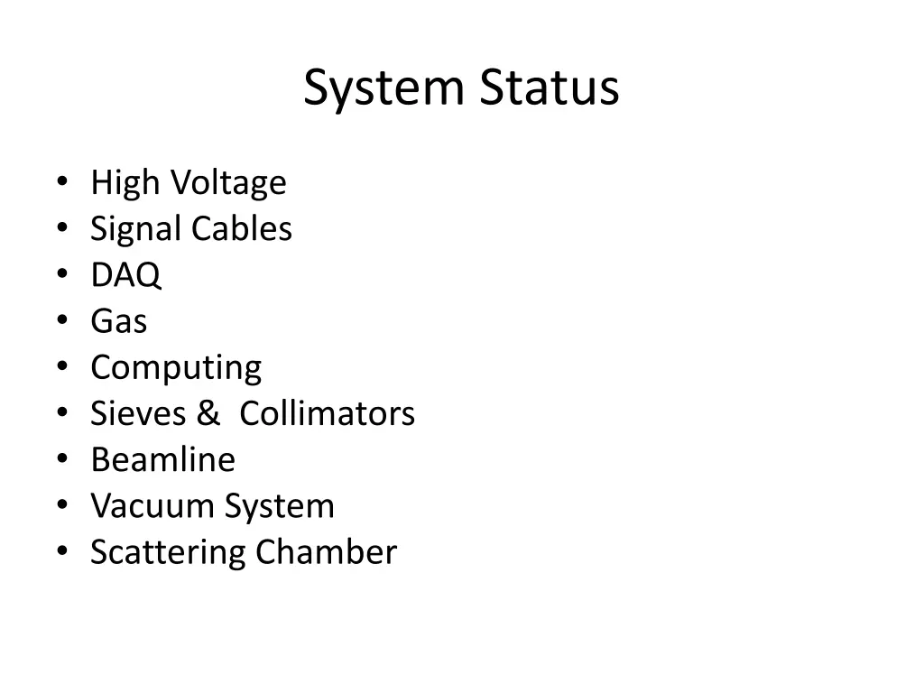 system status