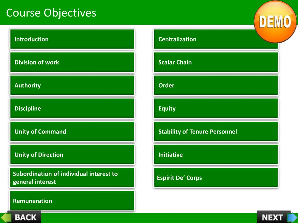 course objectives