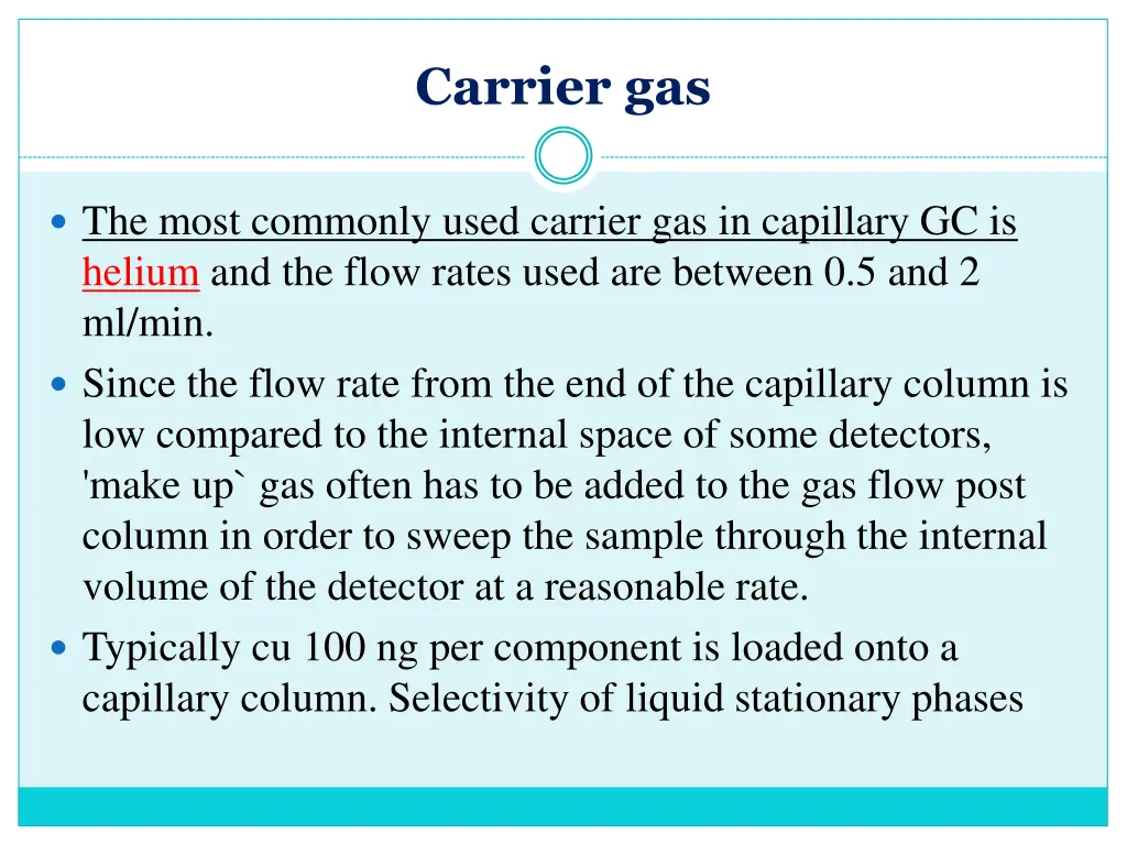 carrier gas