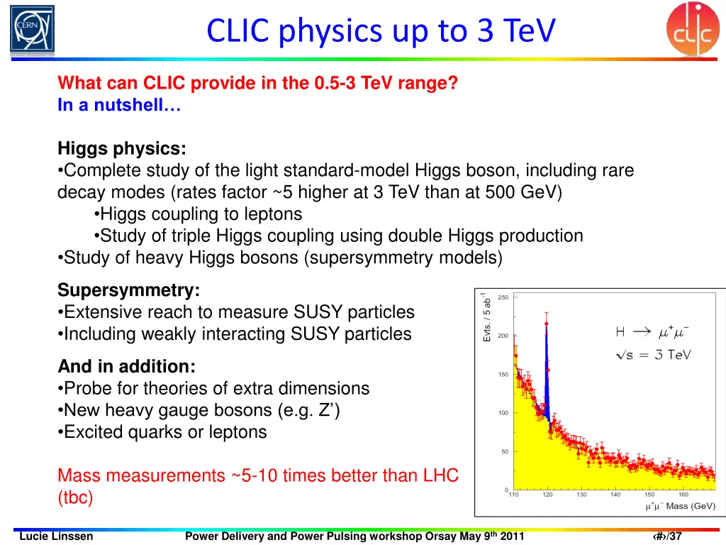 clic physics up to 3 tev