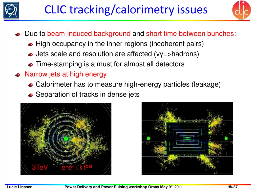 clic tracking calorimetry issues