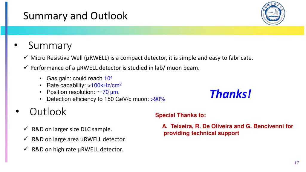 summary and outlook