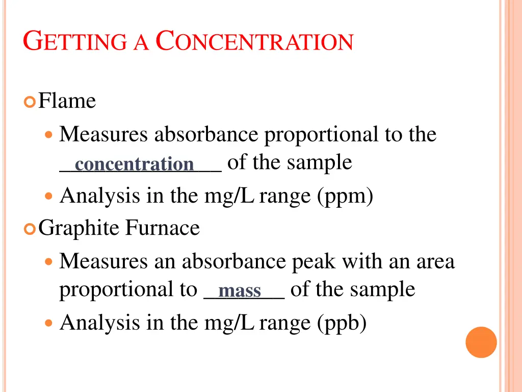 g etting a c oncentration