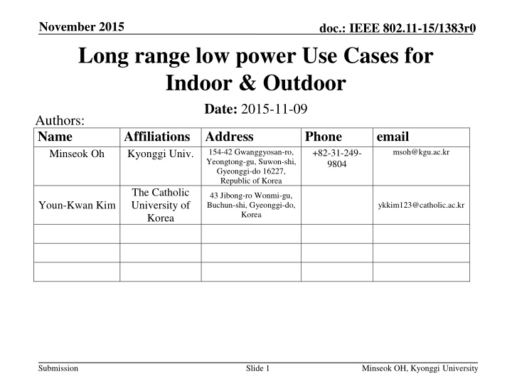 november 2015 long range low power use cases