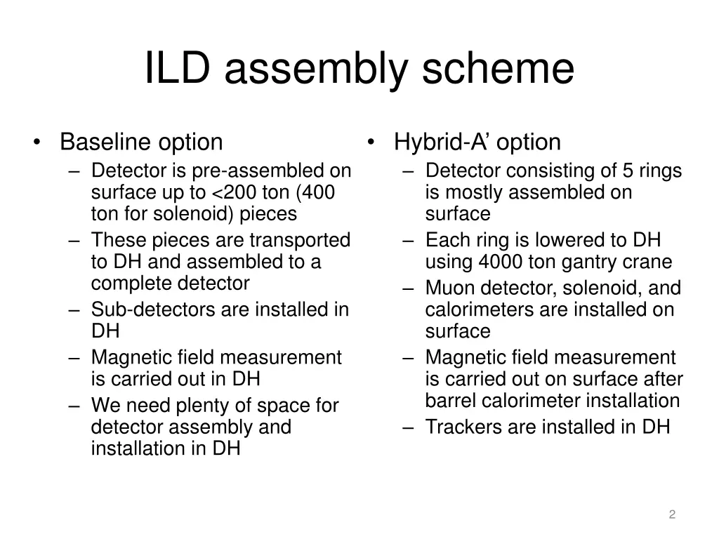 ild assembly scheme