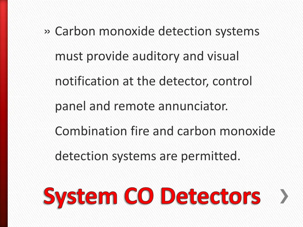 carbon monoxide detection systems