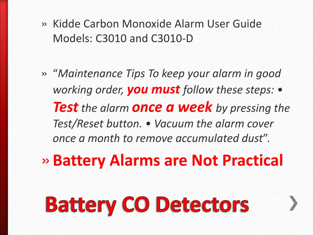 kidde carbon monoxide alarm user guide models