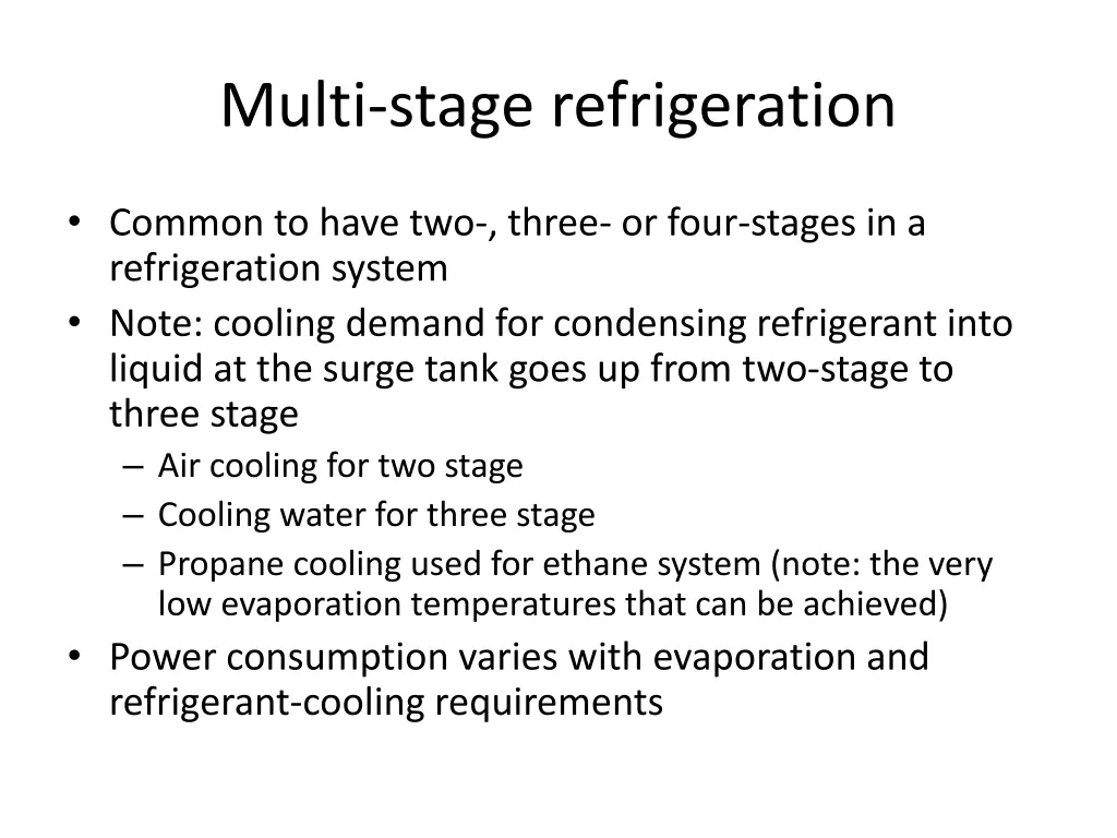 multi stage refrigeration