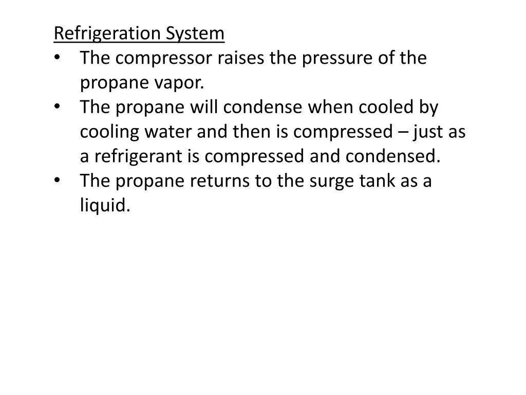 refrigeration system the compressor raises