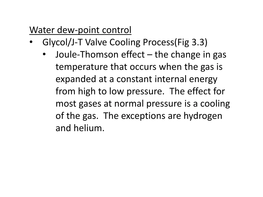 water dew point control glycol j t valve cooling 1