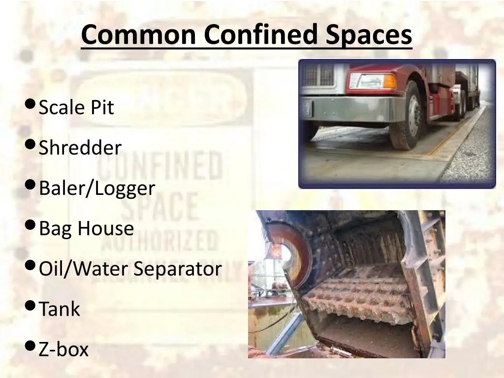 common confined spaces