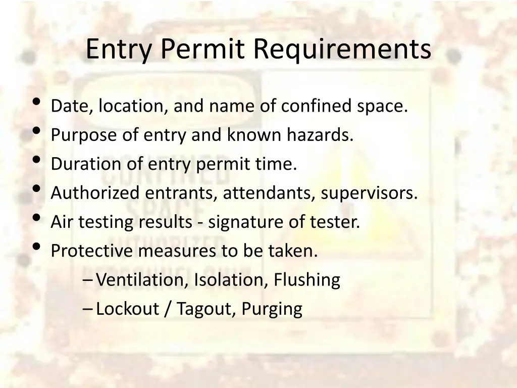 entry permit requirements