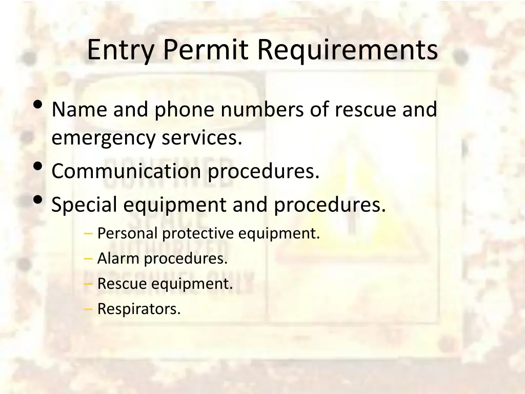 entry permit requirements name and phone numbers