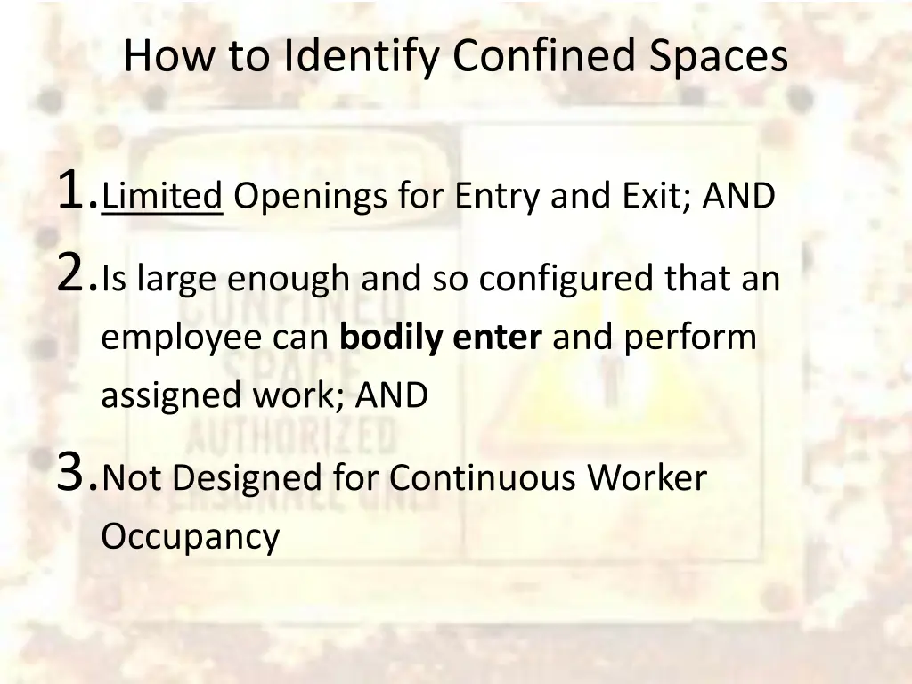 how to identify confined spaces