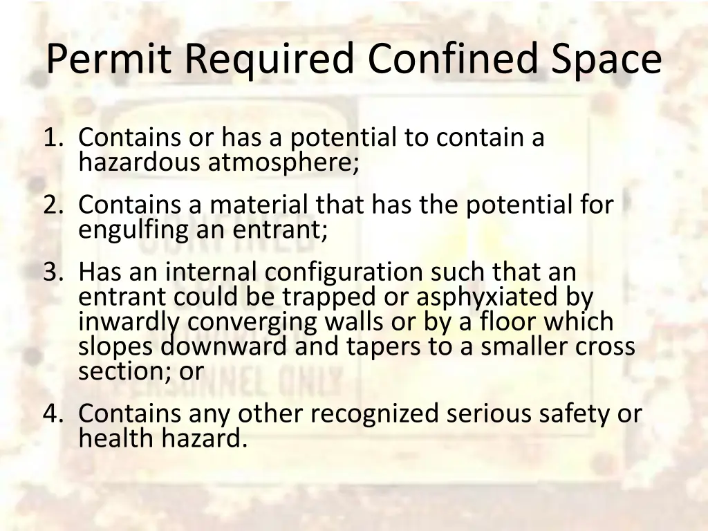 permit required confined space