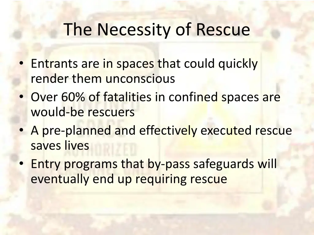 the necessity of rescue