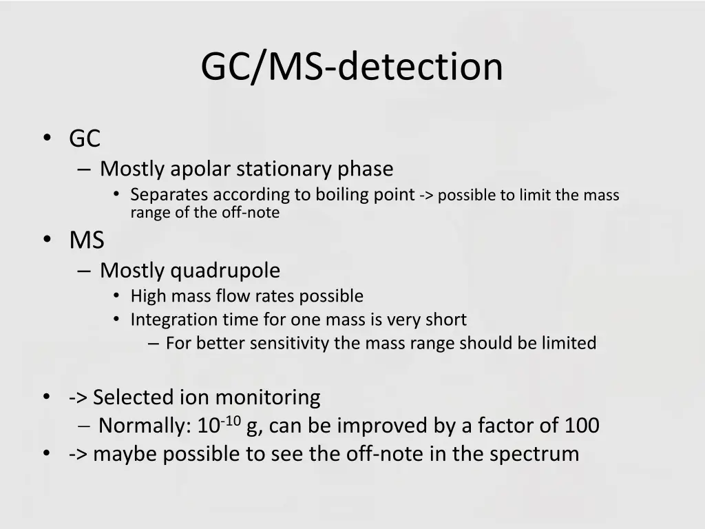 gc ms detection