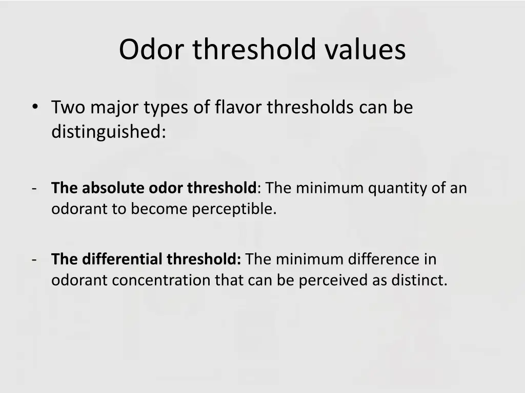 odor threshold values