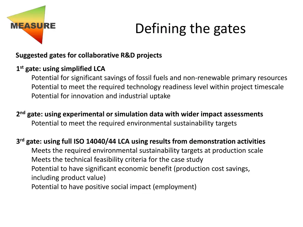 defining the gates 3